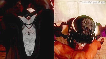 She put on a little foundation but the body is sexy looking during DEMON SEX