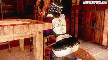 She put on a little foundation but the body is sexy looking during DEMON SEX