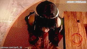 She put on a little foundation but the body is sexy looking during DEMON SEX