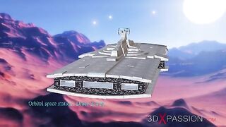 Features horny aliens with huge big fake boobs fucking in a hot hentai video