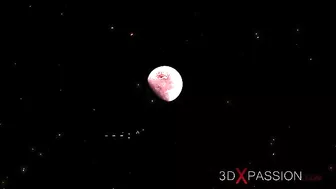 Features horny aliens with huge big fake boobs fucking in a hot hentai video