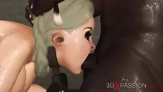 Beefy black ddude gets to fuck a kinky girl with a really specail little twat