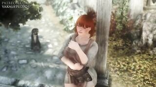 Skyrim girl featured in a hentai video with lots of teasing and fucking