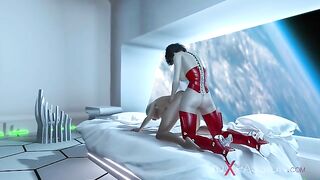 Shemale screwing at the space station in a taboo hentai XXX movie in HD