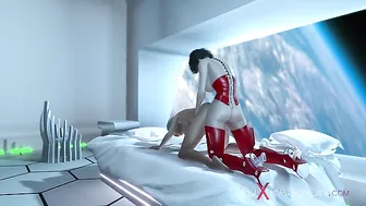 Shemale screwing at the space station in a taboo hentai XXX movie in HD