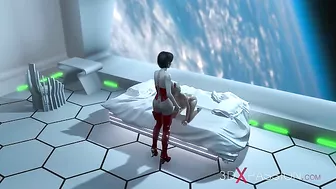 Shemale screwing at the space station in a taboo hentai XXX movie in HD