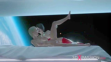 Shemale screwing at the space station in a taboo hentai XXX movie in HD