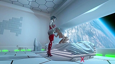 Shemale screwing at the space station in a taboo hentai XXX movie in HD