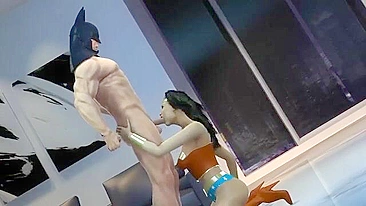 Wonder Woman is ready to blow Batman and get fucked in this hentai movie