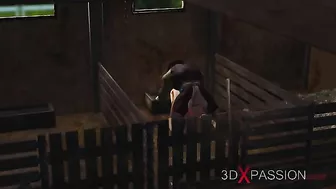 Awesome big thick dick that is making her scream in pleasure at the farm