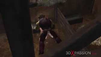 Awesome big thick dick that is making her scream in pleasure at the farm