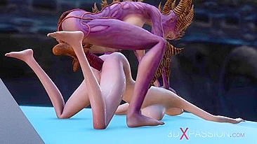 Very sexy girls taking a big cock from futa to make them fucking suffer