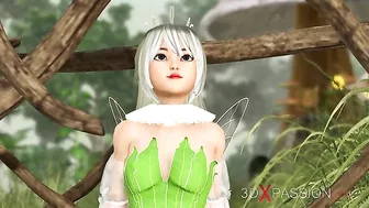 Fairy fuck scne featuring a nasty gnome that also wants to fuck her up outside