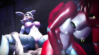Furry threesome with FNAF charcaters is like a dream cum true for most