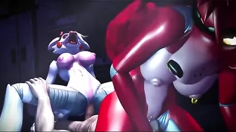Furry threesome with FNAF charcaters is like a dream cum true for most
