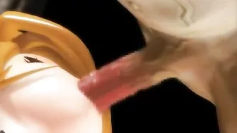 Big thick cock filling the face of a horny blonde while she gets off big time