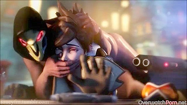 Tracer from Overwatch is enjoying the biggest dicks and the hardest fucking