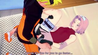 Naruto fucking a pink haired girl with no shame as she stretches her BRUTALLY