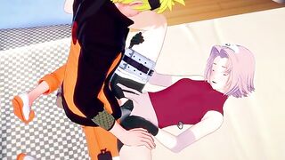 Naruto fucking a pink haired girl with no shame as she stretches her BRUTALLY