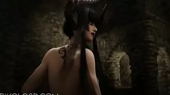 POV succubus sex scene showing a brunette that rides and enjoys orgasms too