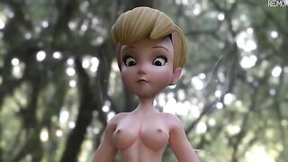 BUSTED Tinker Bell finds regular sized dicks simply irresistible in the woods