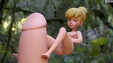 BUSTED Tinker Bell finds regular sized dicks simply irresistible in the woods