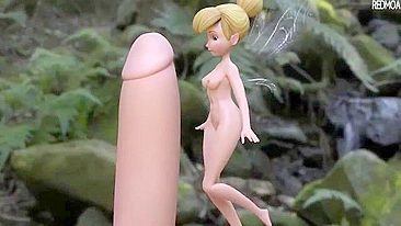 BUSTED Tinker Bell finds regular sized dicks simply irresistible in the woods