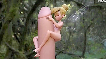 BUSTED Tinker Bell finds regular sized dicks simply irresistible in the woods
