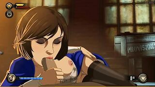 Elizabeth from Bioshock shines in a hentai XXX scene with a nice handjob