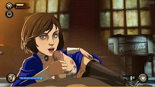 Elizabeth from Bioshock shines in a hentai XXX scene with a nice handjob