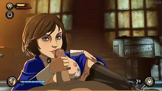 Elizabeth from Bioshock shines in a hentai XXX scene with a nice handjob