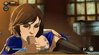 Elizabeth from Bioshock shines in a hentai XXX scene with a nice handjob