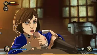 Elizabeth from Bioshock shines in a hentai XXX scene with a nice handjob