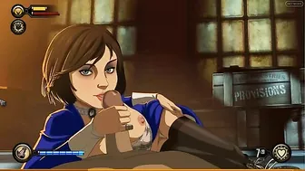 Elizabeth from Bioshock shines in a hentai XXX scene with a nice handjob