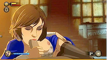 Elizabeth from Bioshock shines in a hentai XXX scene with a nice handjob