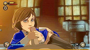 Elizabeth from Bioshock shines in a hentai XXX scene with a nice handjob