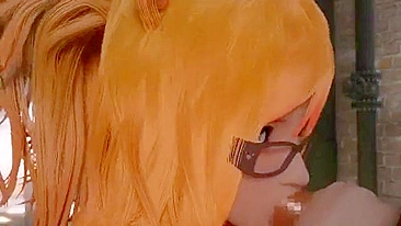 Redhead shows big boobs during hardcore sideways loving in a kinky scene