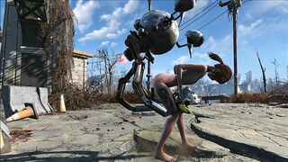 Fallout 4 Mr Handy fucking a wondering teen in the middle of nowhere as well