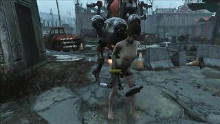 Fallout 4 Mr Handy fucking a wondering teen in the middle of nowhere as well