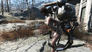 Fallout 4 Mr Handy fucking a wondering teen in the middle of nowhere as well