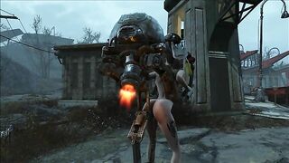 Fallout 4 Mr Handy fucking a wondering teen in the middle of nowhere as well