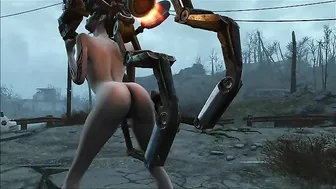 Fallout 4 Mr Handy fucking a wondering teen in the middle of nowhere as well