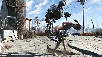 Fallout 4 Mr Handy fucking a wondering teen in the middle of nowhere as well