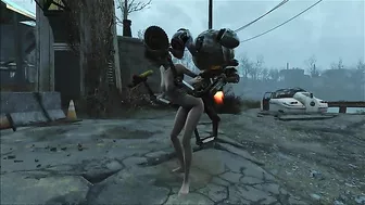 Fallout 4 Mr Handy fucking a wondering teen in the middle of nowhere as well