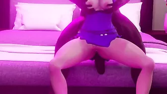 Tifa undresses, spins around on the bed, grinds up on his cock like a whore