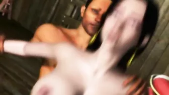 Girl with long hair embraces the cool sexual act with lots of enthusiasm Girl with long hair embraces the cool sexual act with lots of enthusiasm