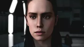 Rey enjoying sweaty love with two Empire creeps in an MMF threesome scene