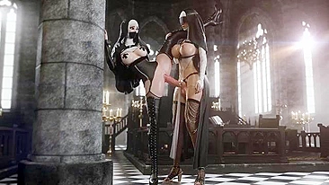 More great cocks with foreplay and sexy fun for a really horny futa nun