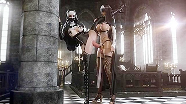 More great cocks with foreplay and sexy fun for a really horny futa nun