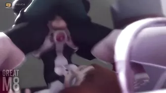 Izuku Midoriya and Ochaco Uraraka getting frisky with one another with closeups